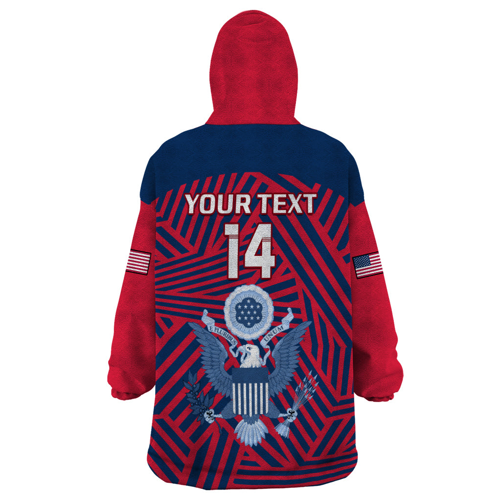 Personalised United States Rugby Wearable Blanket Hoodie USA Go Eagles Pacific 2023 - Vibe Hoodie Shop