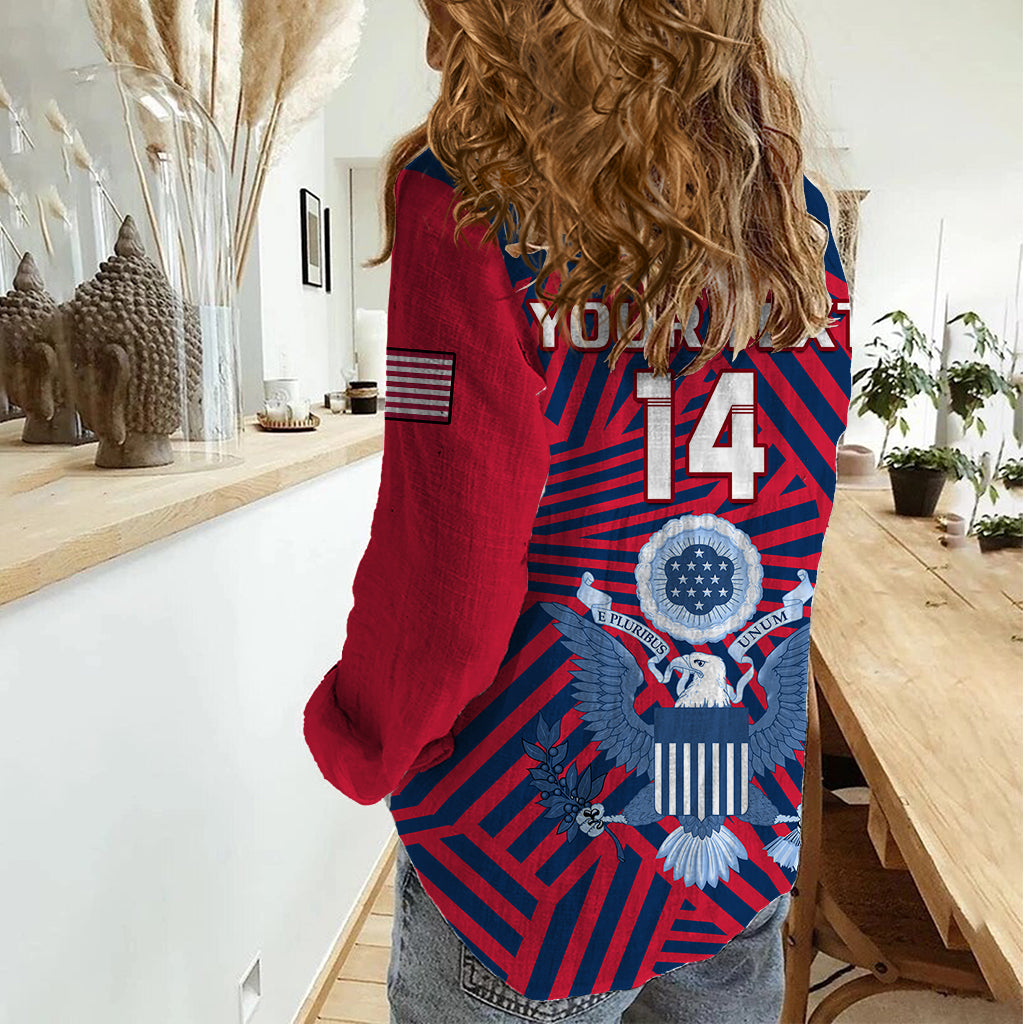 Personalised United States Rugby Women Casual Shirt USA Go Eagles Pacific 2023 - Vibe Hoodie Shop