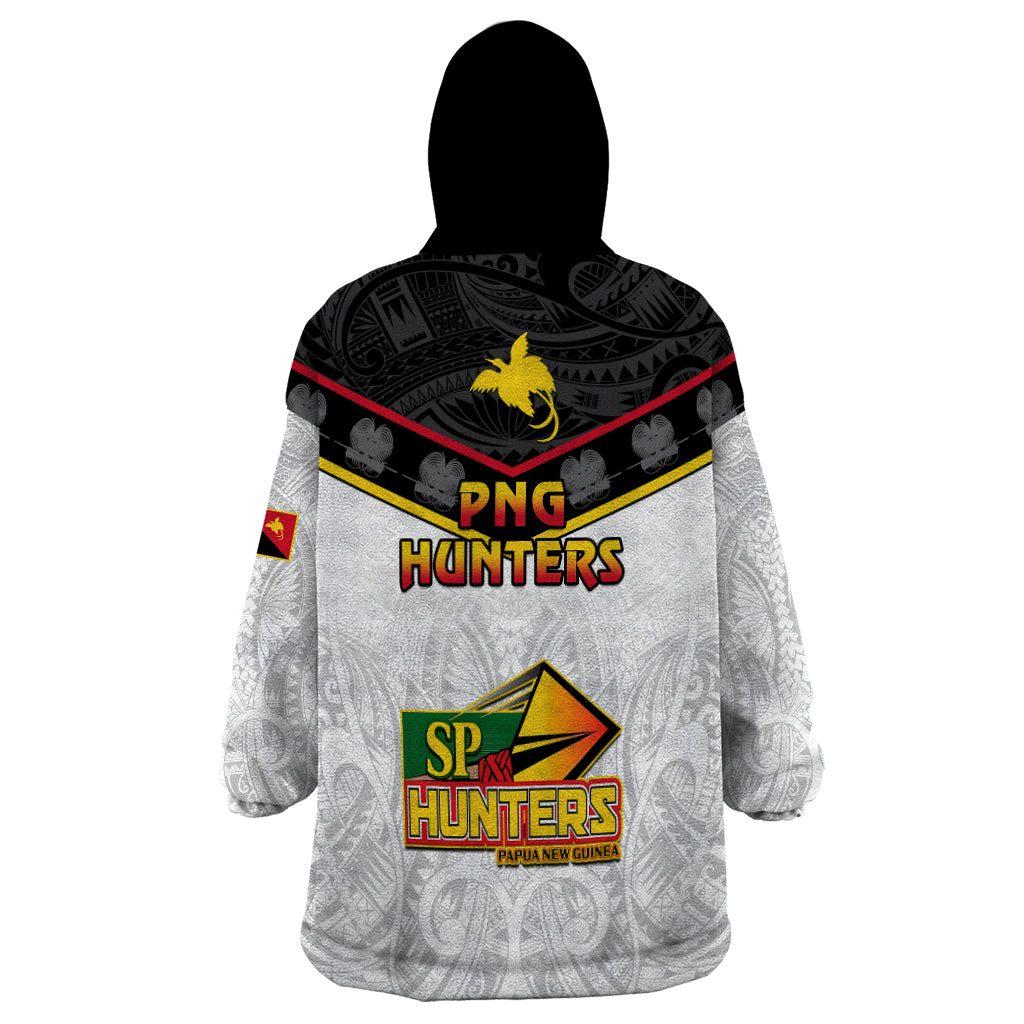 Papua New Guinea Rugby Wearable Blanket Hoodie PNG Hunters Polynesian Red - Vibe Hoodie Shop