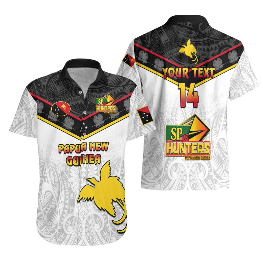 Personalised Papua New Guinea Rugby Hawaiian Shirt PNG Hunters Polynesian Red - Vibe Hoodie Shop