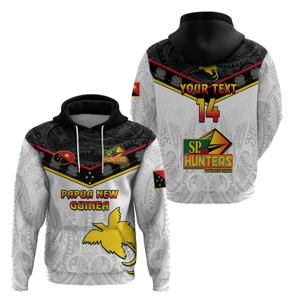 Personalised Papua New Guinea Rugby Hoodie PNG Hunters Polynesian Red - Vibe Hoodie Shop