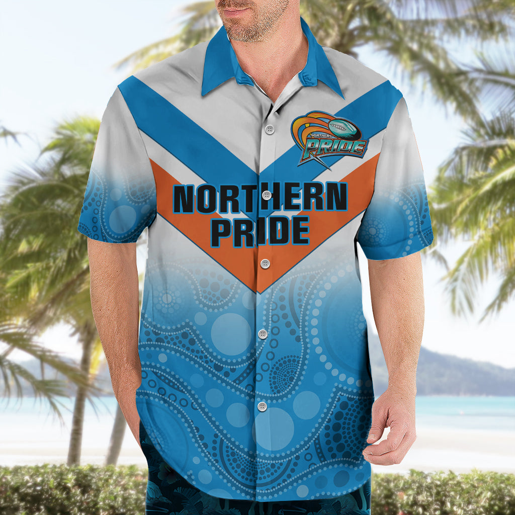 Personalised Australia Rugby Hawaiian Shirt Queensland Northern Pride Indigenous Art - Vibe Hoodie Shop