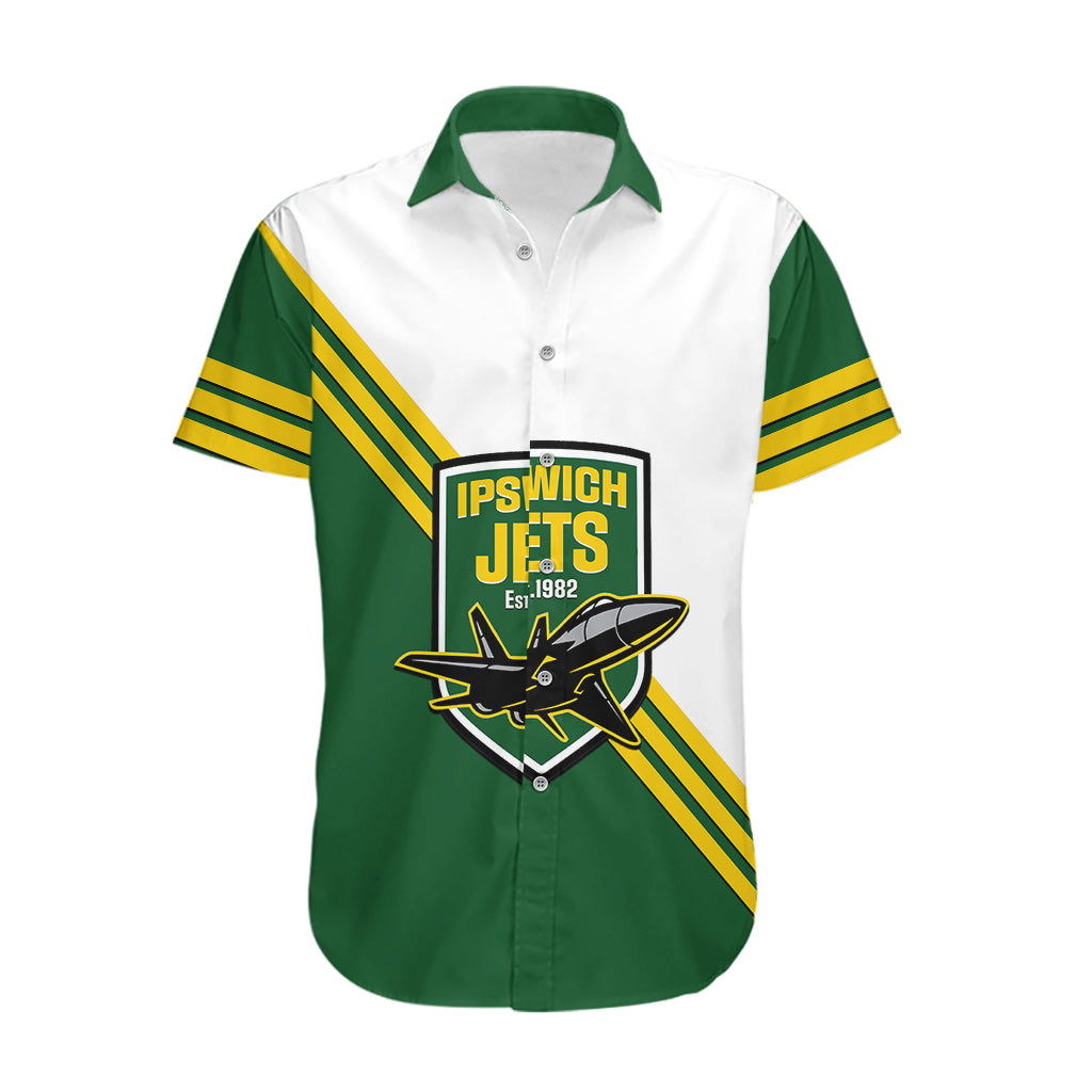 Personalised Australia Rugby Hawaiian Shirt Ipswich Jets Est 1982 Sporty Style - Vibe Hoodie Shop