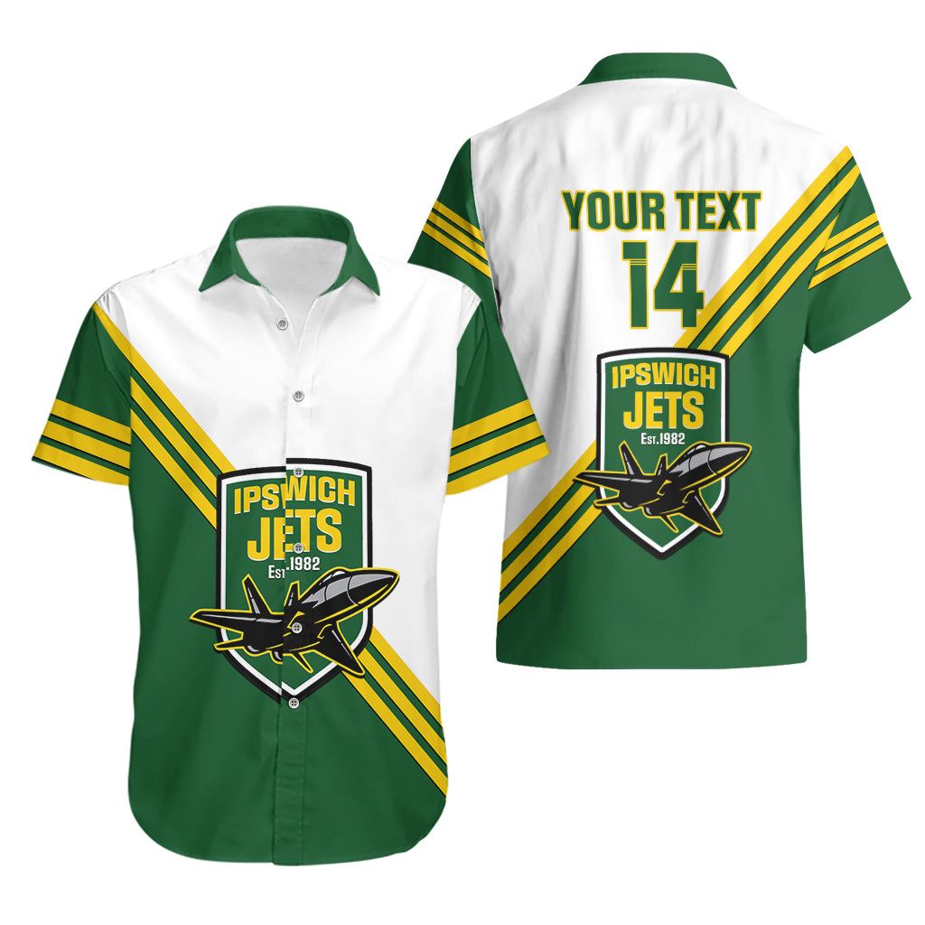 Personalised Australia Rugby Hawaiian Shirt Ipswich Jets Est 1982 Sporty Style - Vibe Hoodie Shop