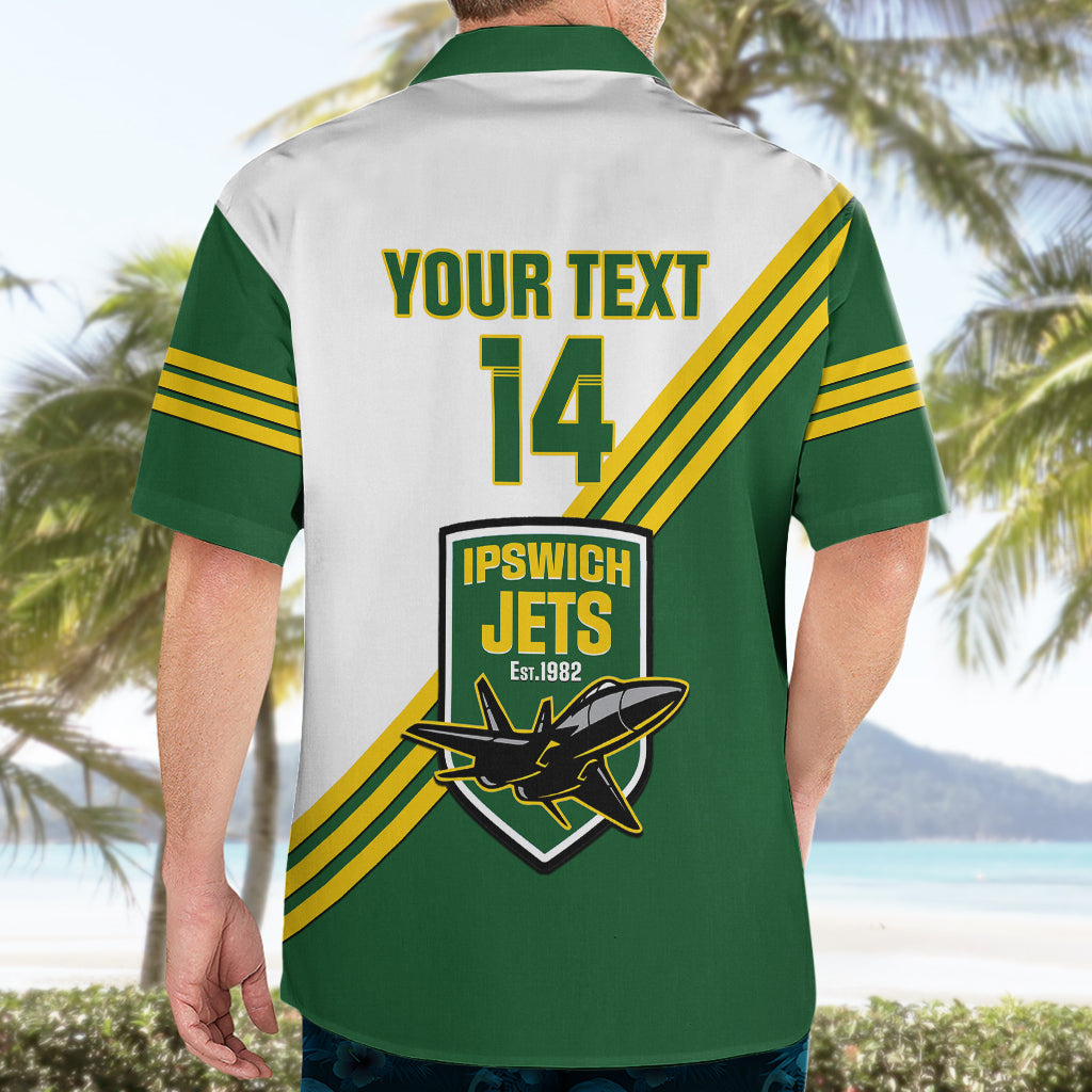 Personalised Australia Rugby Hawaiian Shirt Ipswich Jets Est 1982 Sporty Style - Vibe Hoodie Shop