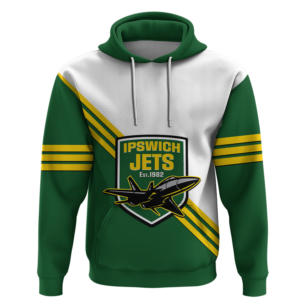 Personalised Australia Rugby Hoodie Ipswich Jets Est 1982 Sporty Style - Vibe Hoodie Shop