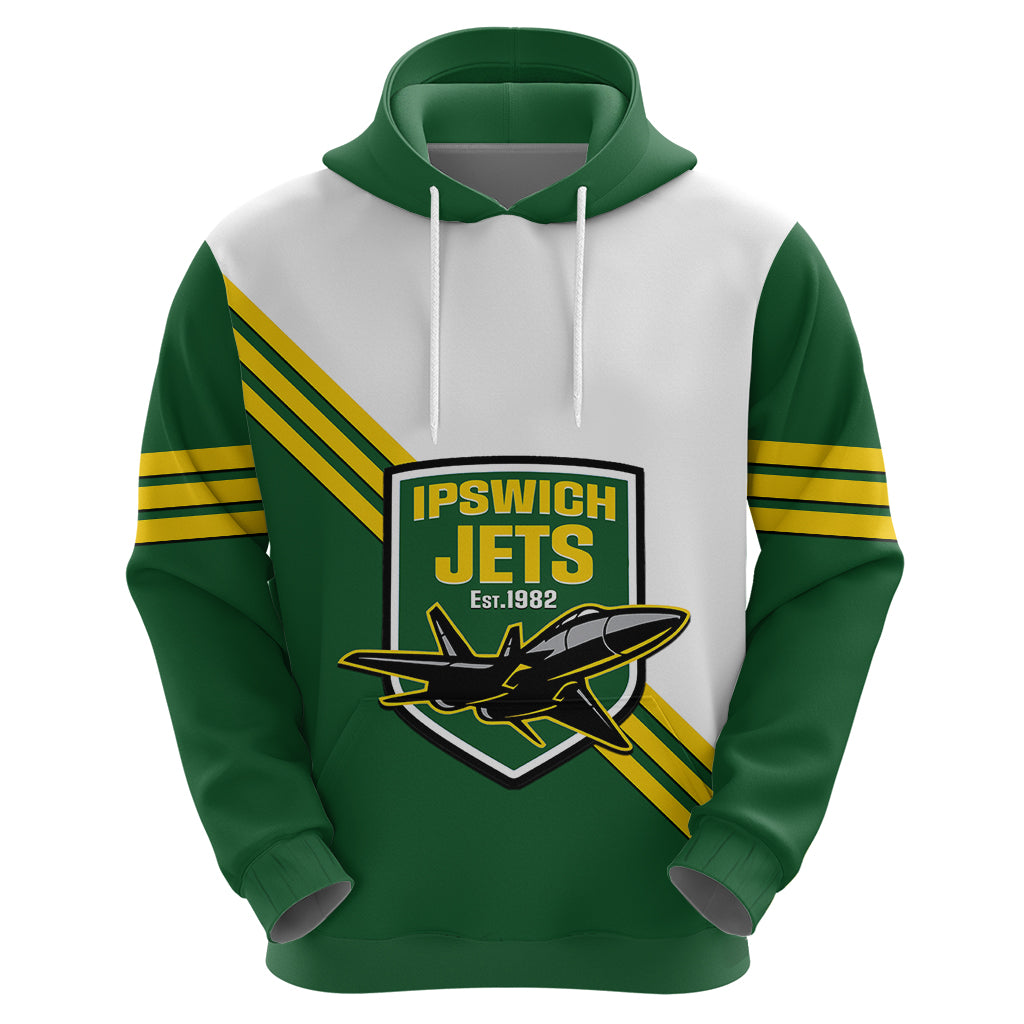 Personalised Australia Rugby Hoodie Ipswich Jets Est 1982 Sporty Style - Vibe Hoodie Shop
