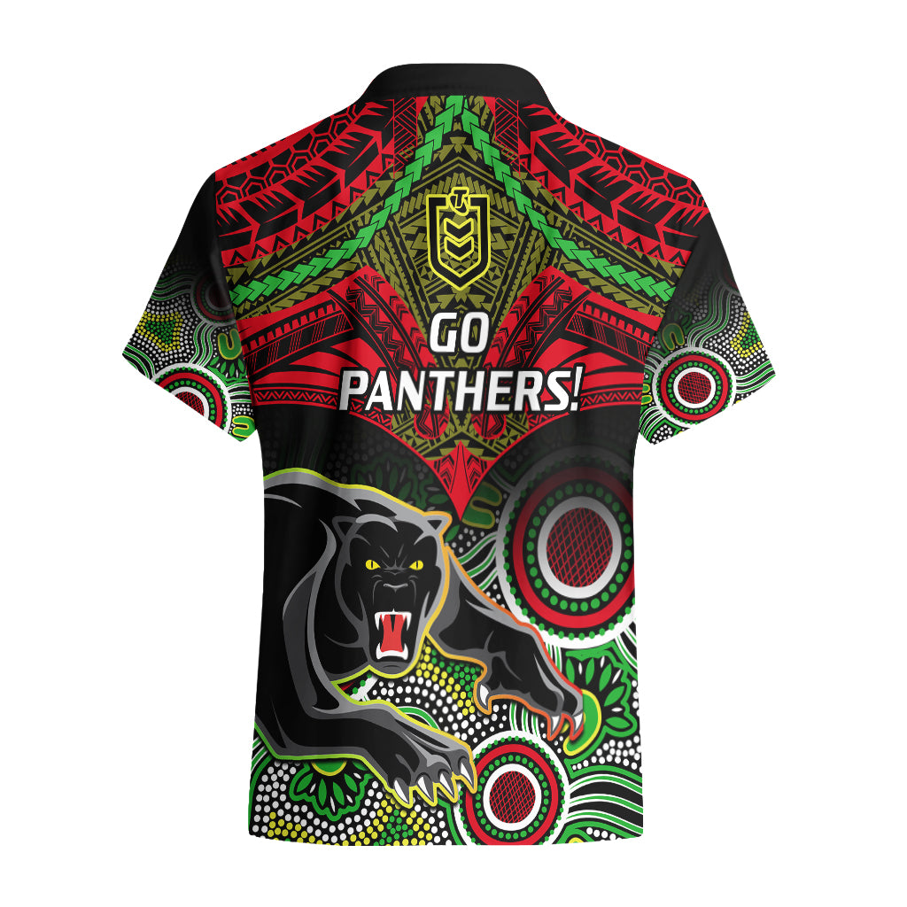 Panthers Rugby Hawaiian Shirt Penrith 1966 Aboriginal Mix Polynesian Pattern - Vibe Hoodie Shop