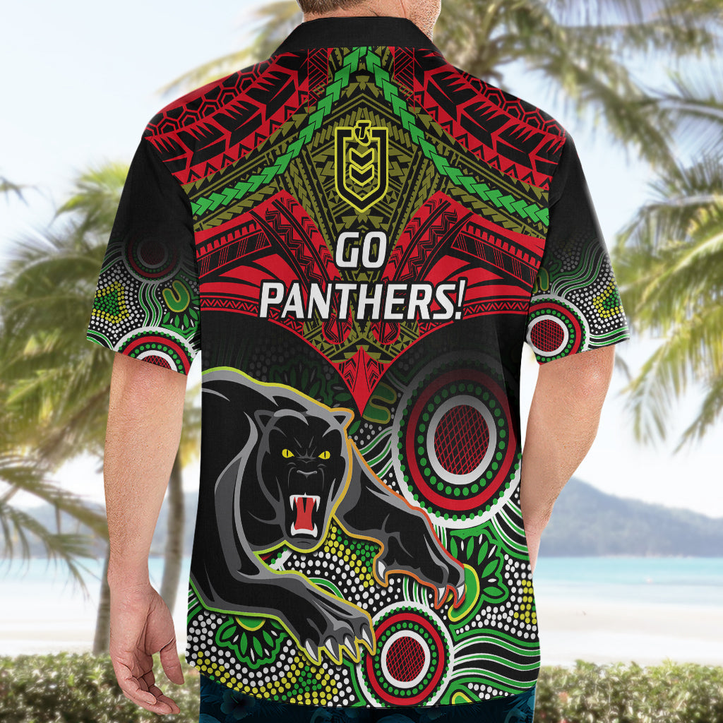 Panthers Rugby Hawaiian Shirt Penrith 1966 Aboriginal Mix Polynesian Pattern - Vibe Hoodie Shop