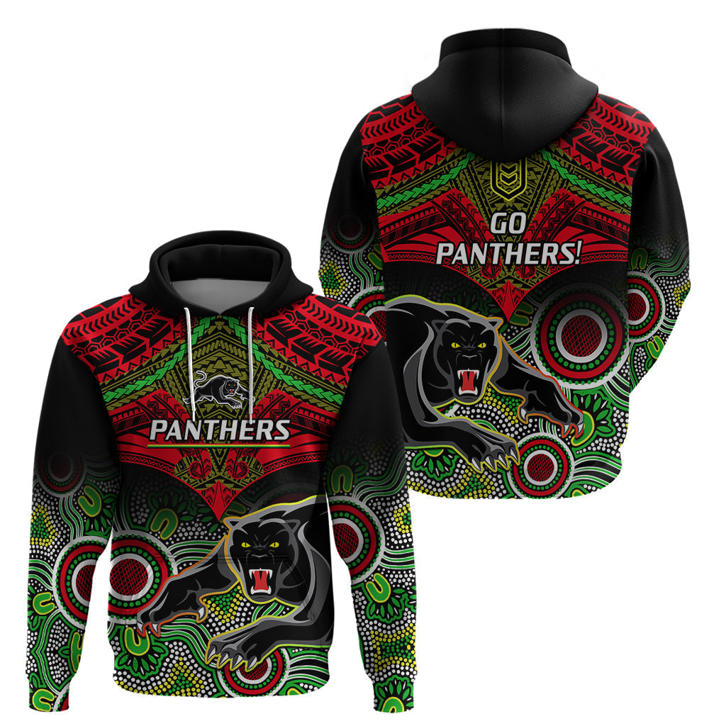 Panthers Rugby Hoodie Penrith 1966 Aboriginal Mix Polynesian Pattern - Vibe Hoodie Shop