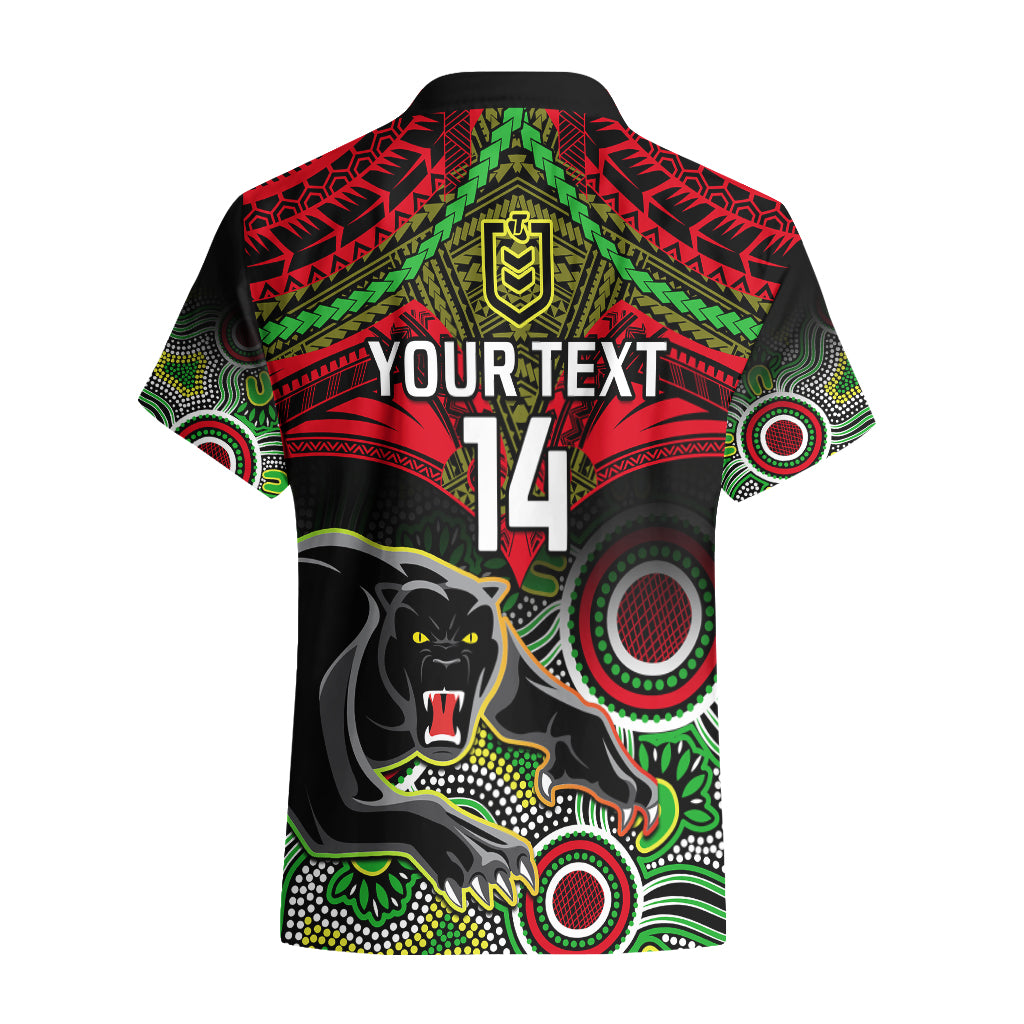 Personalised Panthers Rugby Hawaiian Shirt Penrith 1966 Aboriginal Mix Polynesian Pattern - Vibe Hoodie Shop