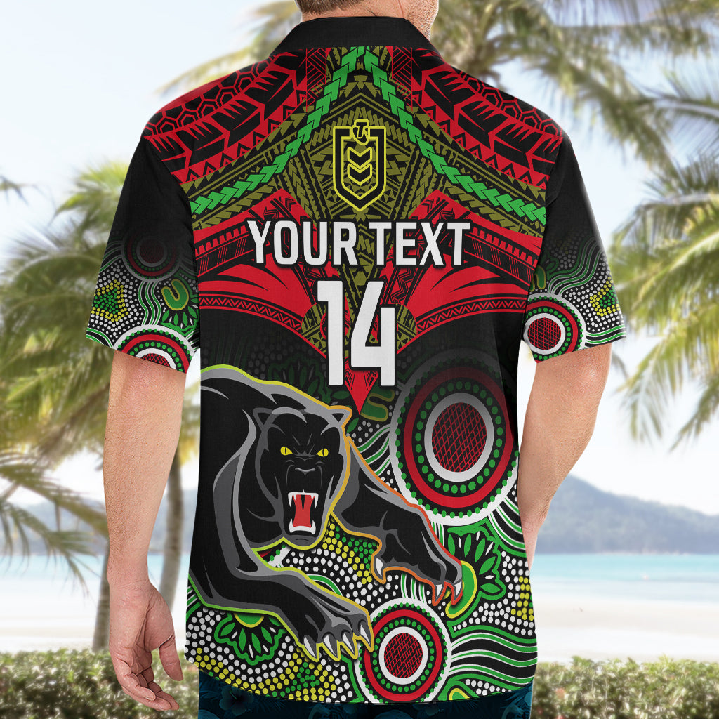 Personalised Panthers Rugby Hawaiian Shirt Penrith 1966 Aboriginal Mix Polynesian Pattern - Vibe Hoodie Shop