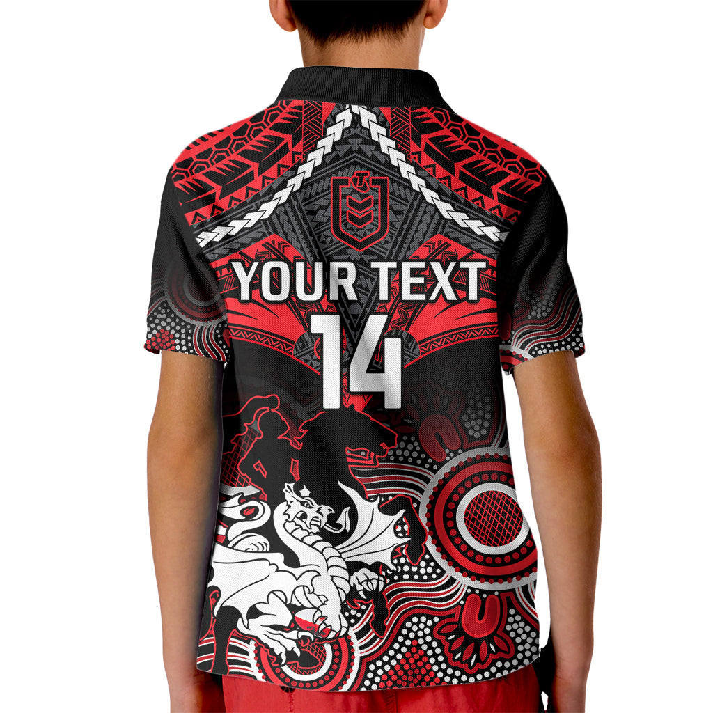 personalised-dragons-rugby-kid-polo-shirt-saints-1998-aboriginal-mix-polynesian-pattern