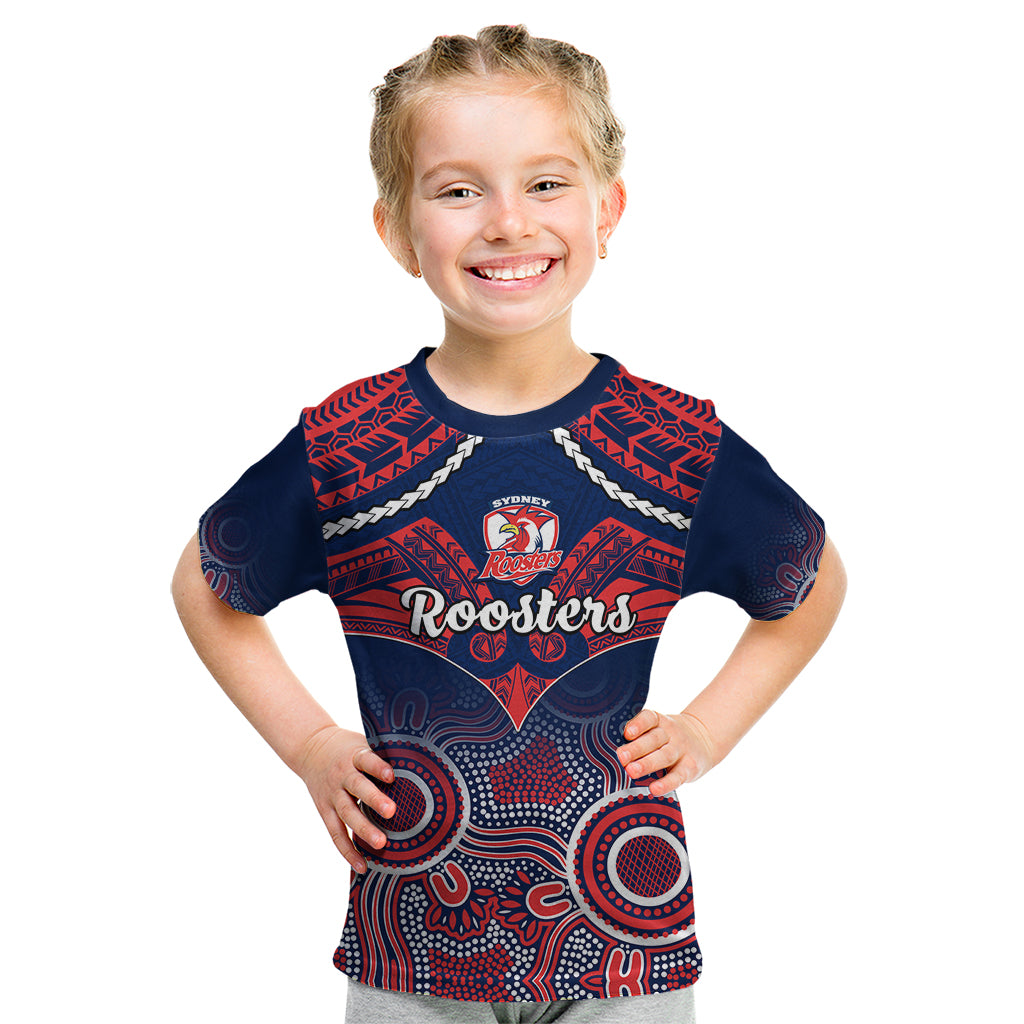 roosters-rugby-kid-t-shirt-tricolours-1908-aboriginal-mix-polynesian-pattern