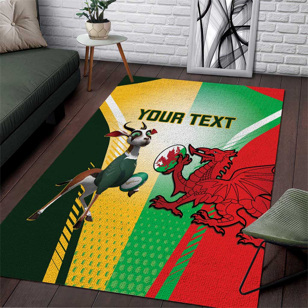 Custom South Africa And Wales Rugby Area Rug Springboks Welsh Mascots Dynamic Version - Vibe Hoodie Shop