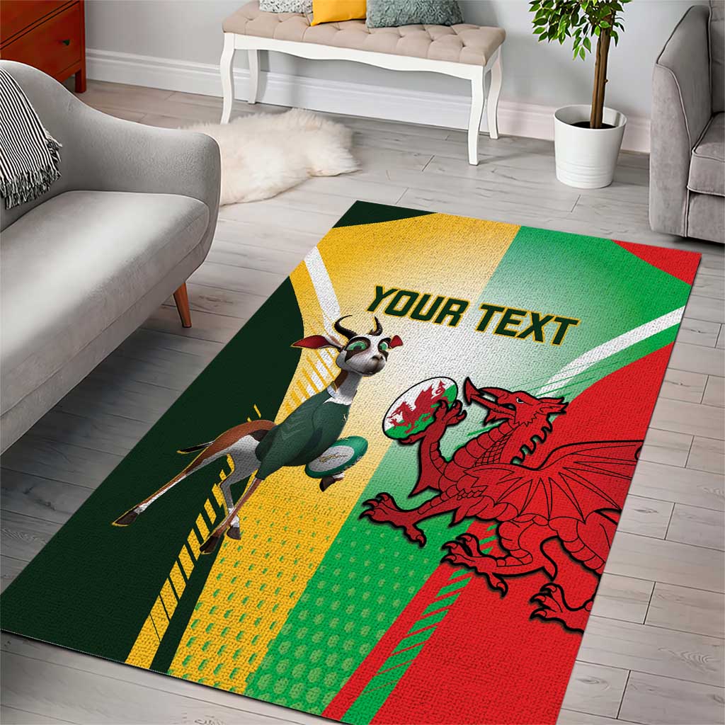 Custom South Africa And Wales Rugby Area Rug Springboks Welsh Mascots Dynamic Version - Vibe Hoodie Shop