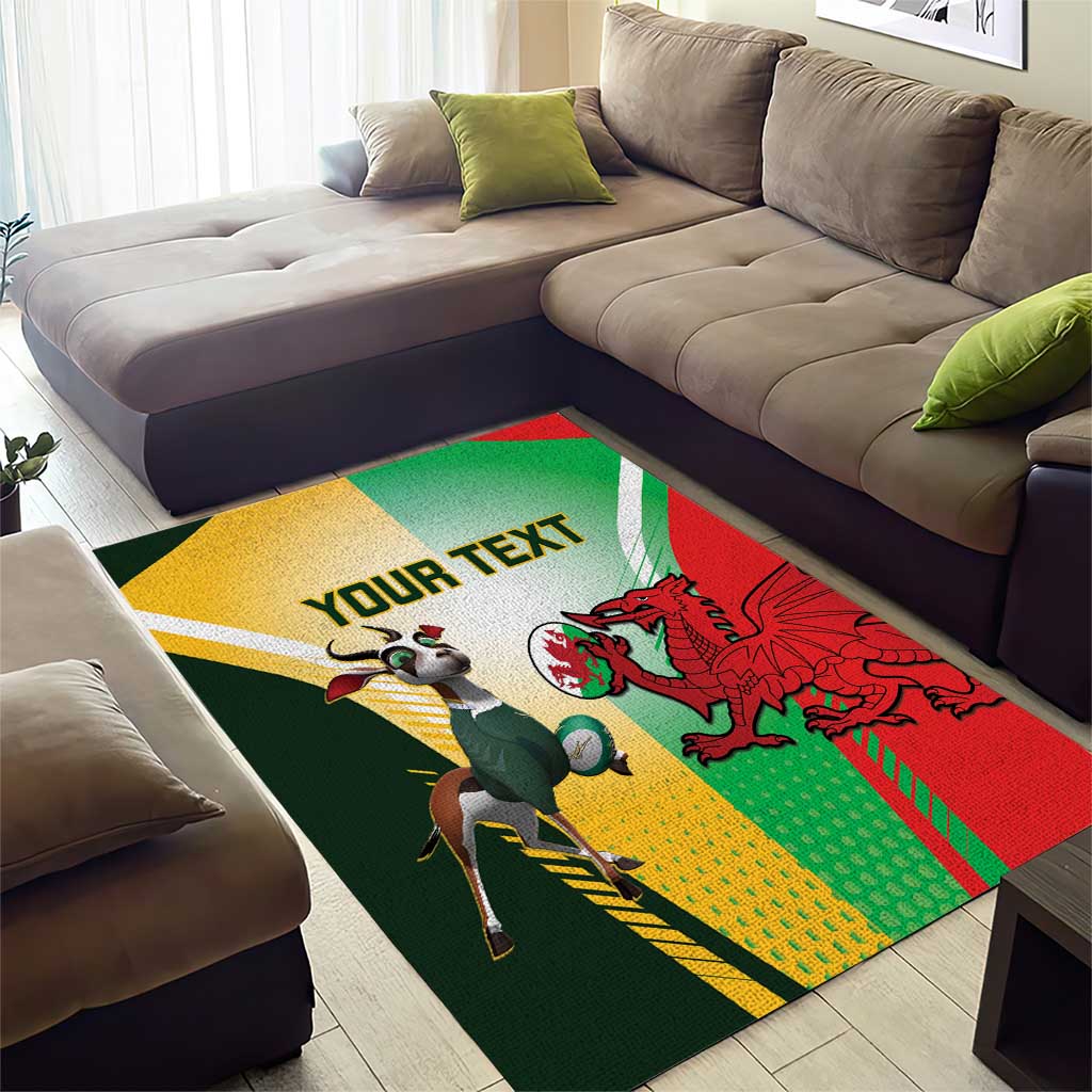 Custom South Africa And Wales Rugby Area Rug Springboks Welsh Mascots Dynamic Version - Vibe Hoodie Shop