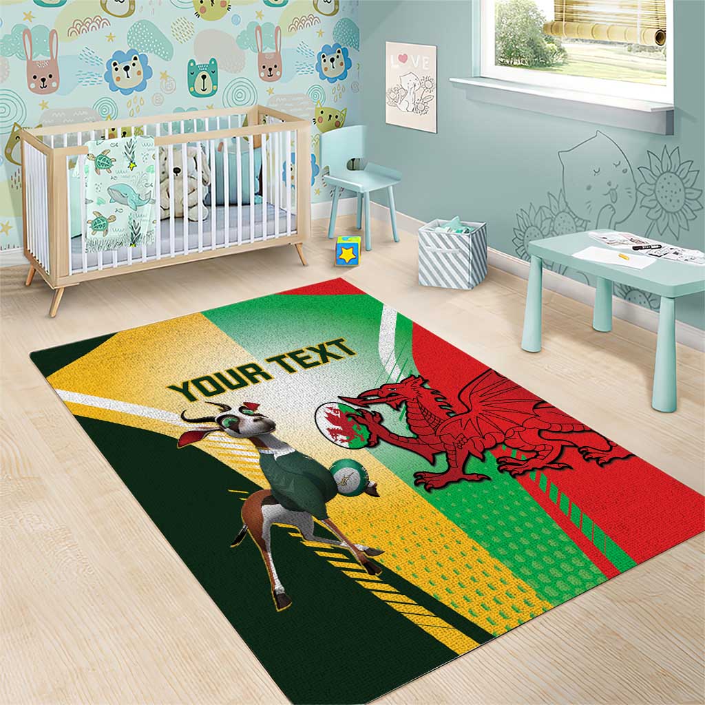 Custom South Africa And Wales Rugby Area Rug Springboks Welsh Mascots Dynamic Version - Vibe Hoodie Shop