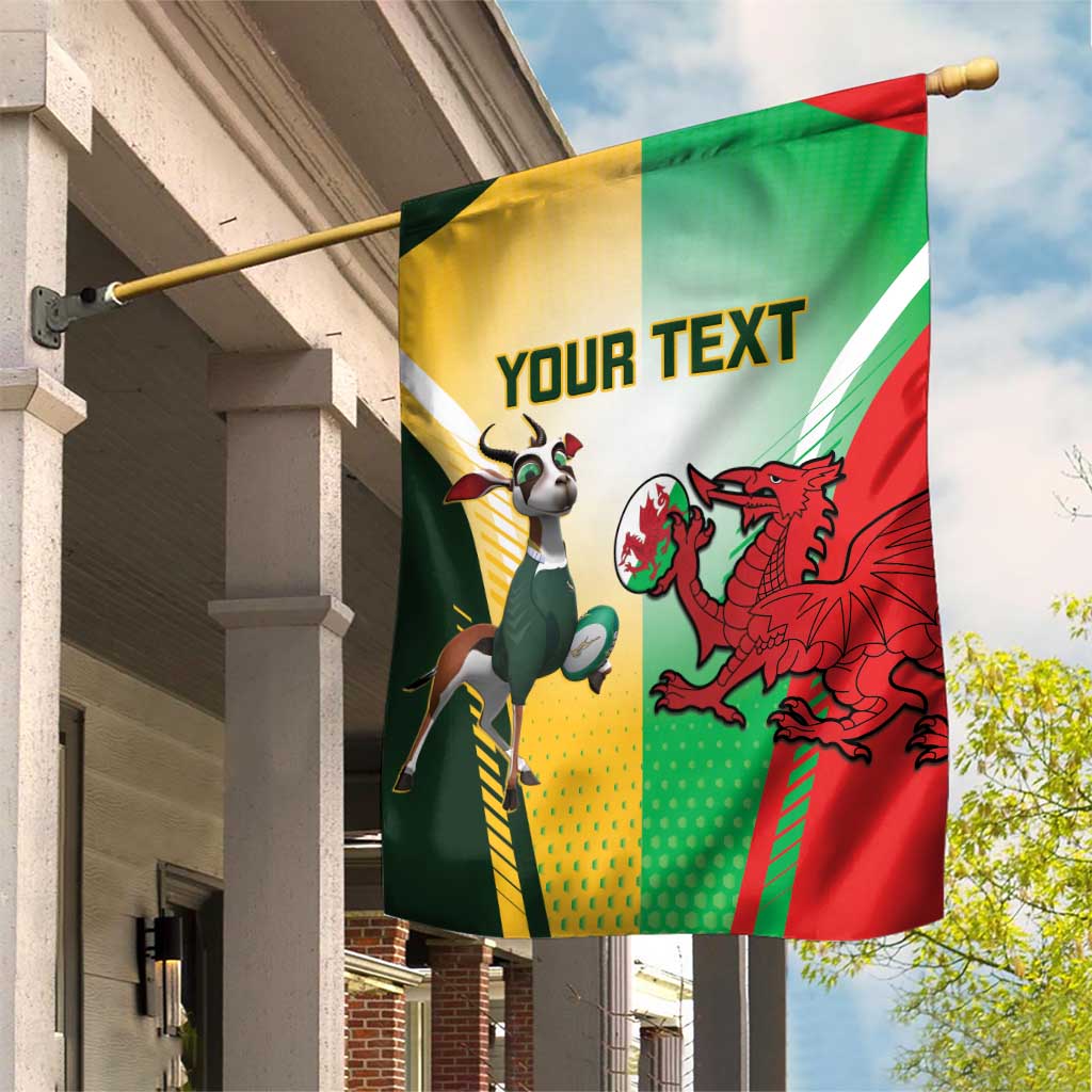 Custom South Africa And Wales Rugby Garden Flag Springboks Welsh Mascots Dynamic Version - Vibe Hoodie Shop