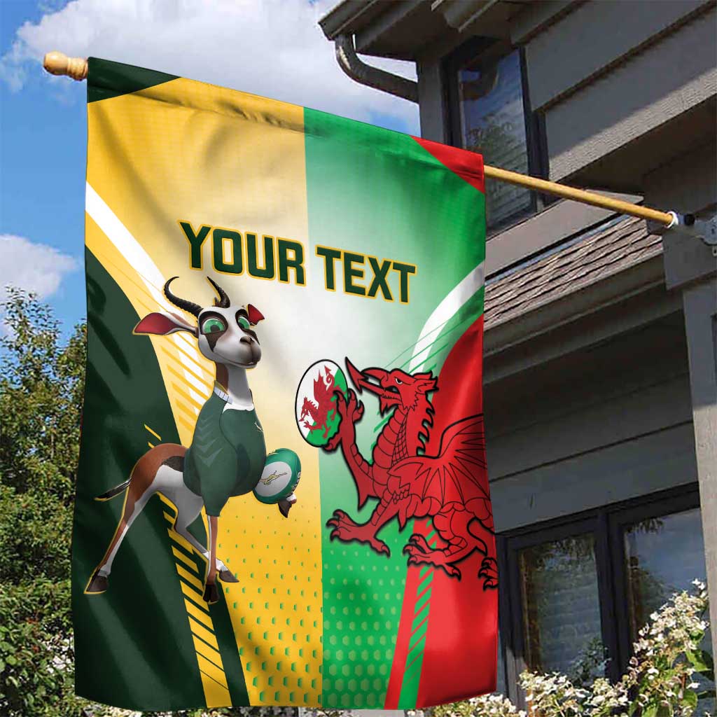 Custom South Africa And Wales Rugby Garden Flag Springboks Welsh Mascots Dynamic Version - Vibe Hoodie Shop