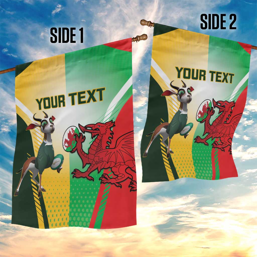 Custom South Africa And Wales Rugby Garden Flag Springboks Welsh Mascots Dynamic Version - Vibe Hoodie Shop