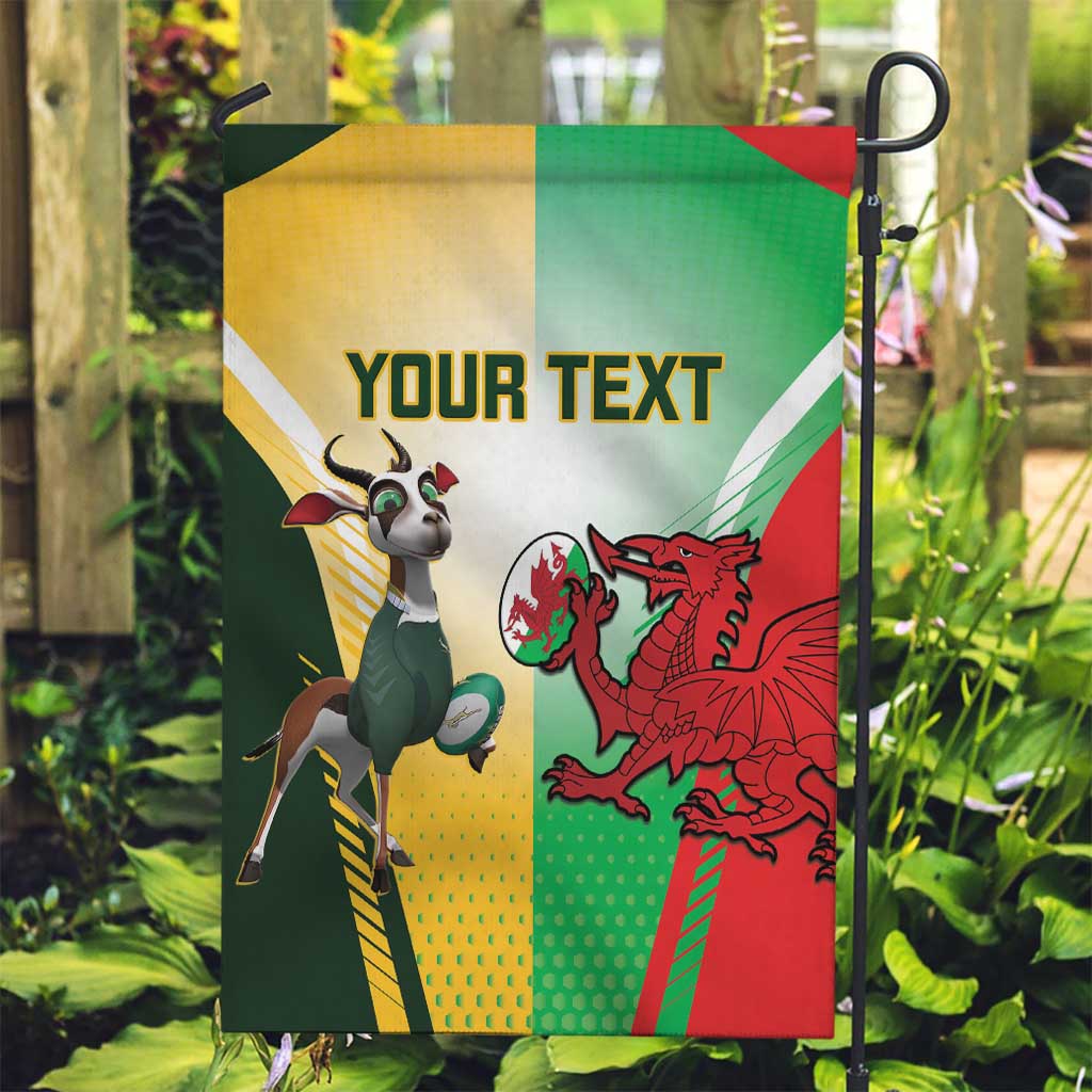 Custom South Africa And Wales Rugby Garden Flag Springboks Welsh Mascots Dynamic Version - Vibe Hoodie Shop