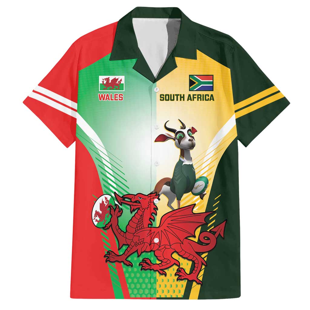 Custom South Africa And Wales Rugby Hawaiian Shirt Springboks Welsh Mascots Dynamic Version - Vibe Hoodie Shop