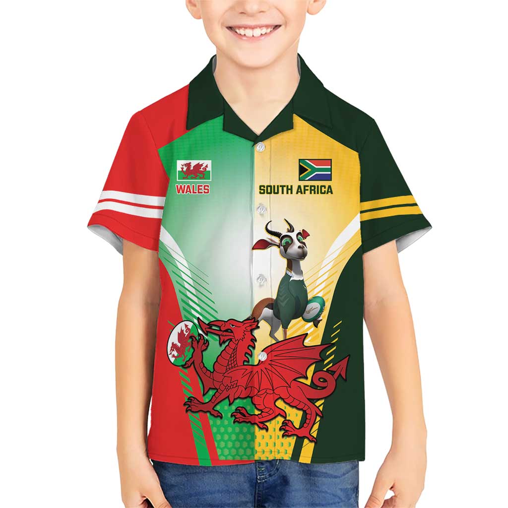 Custom South Africa And Wales Rugby Hawaiian Shirt Springboks Welsh Mascots Dynamic Version - Vibe Hoodie Shop