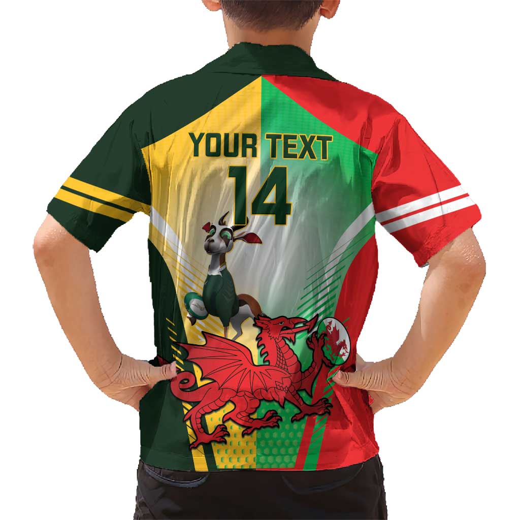 Custom South Africa And Wales Rugby Hawaiian Shirt Springboks Welsh Mascots Dynamic Version - Vibe Hoodie Shop