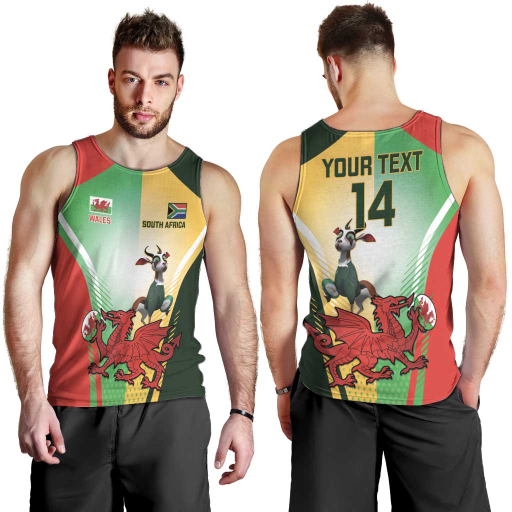 Custom South Africa And Wales Rugby Men Tank Top Springboks Welsh Mascots Dynamic Version - Vibe Hoodie Shop