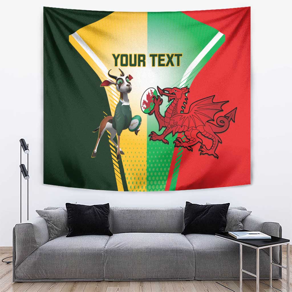 Custom South Africa And Wales Rugby Tapestry Springboks Welsh Mascots Dynamic Version - Vibe Hoodie Shop