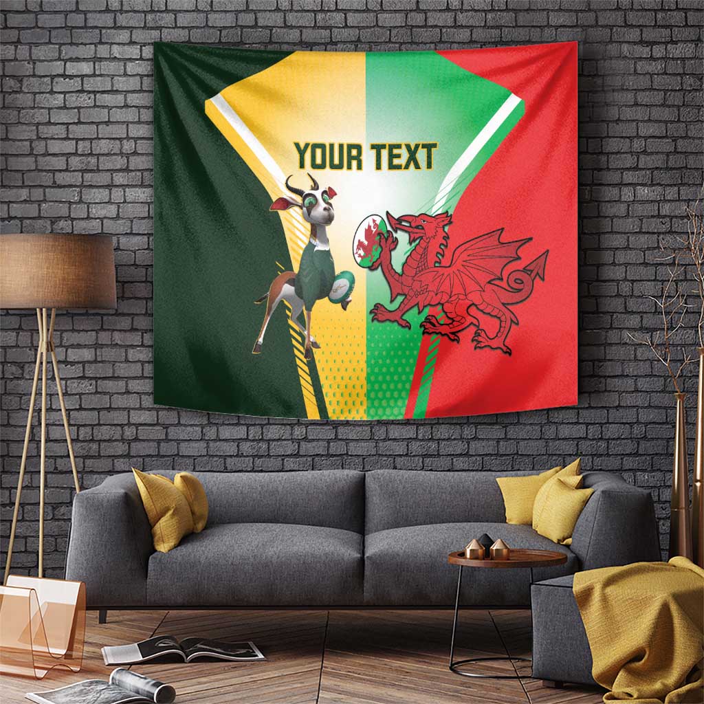 Custom South Africa And Wales Rugby Tapestry Springboks Welsh Mascots Dynamic Version - Vibe Hoodie Shop