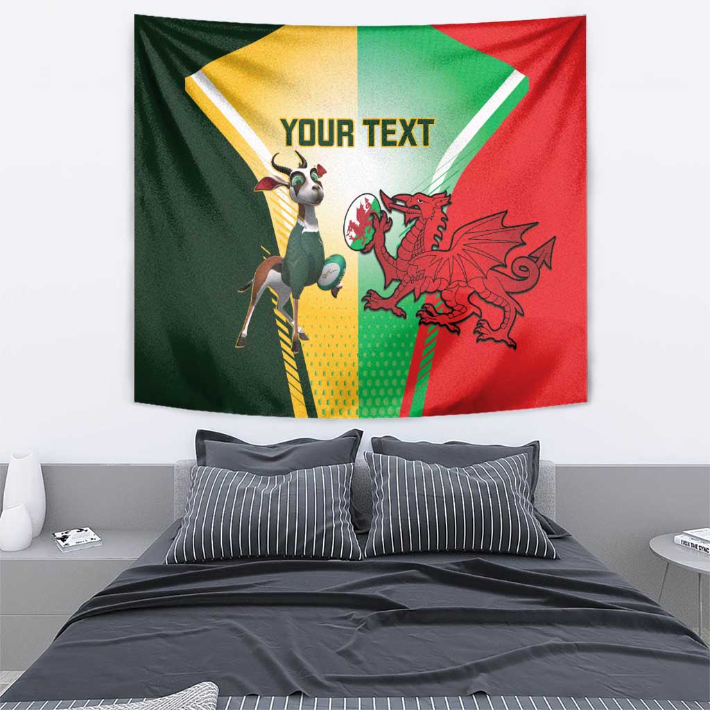 Custom South Africa And Wales Rugby Tapestry Springboks Welsh Mascots Dynamic Version - Vibe Hoodie Shop