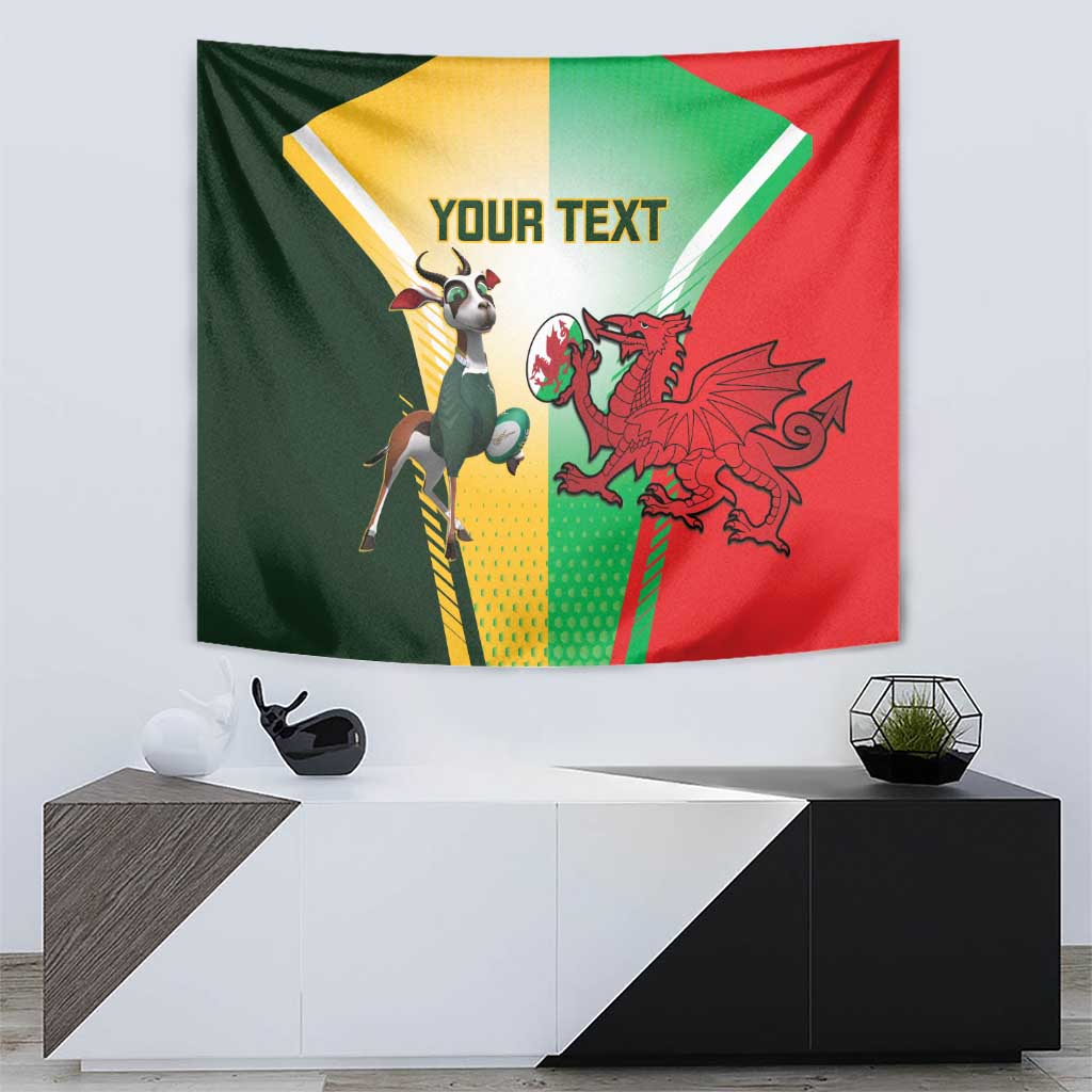 Custom South Africa And Wales Rugby Tapestry Springboks Welsh Mascots Dynamic Version - Vibe Hoodie Shop