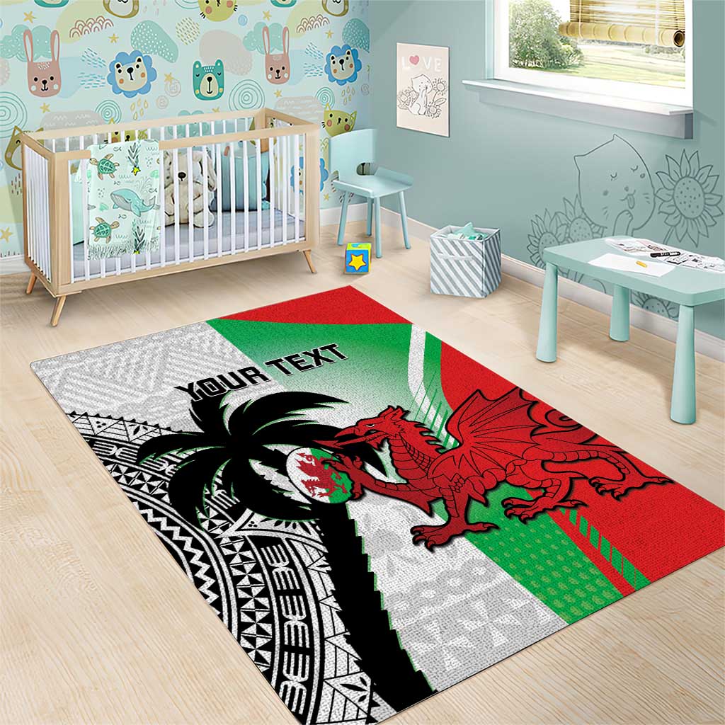 Custom Fiji And Wales Rugby Area Rug Fijian Tapa Welsh Mascots Dynamic Version - Vibe Hoodie Shop