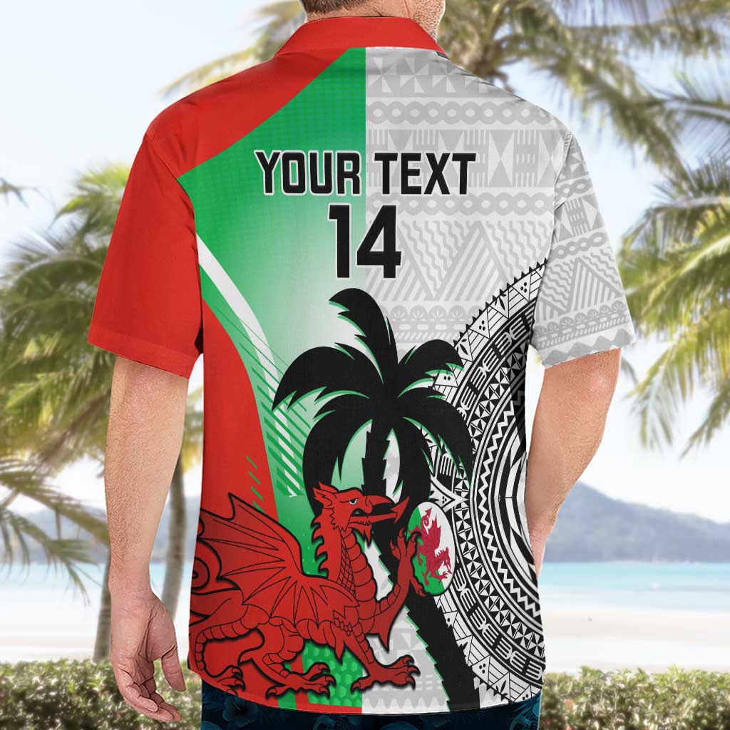 Custom Fiji And Wales Rugby Hawaiian Shirt Fijian Tapa Welsh Mascots Dynamic Version - Vibe Hoodie Shop