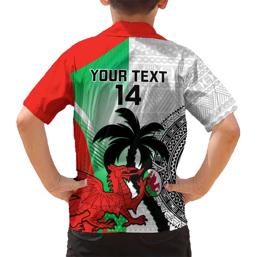 Custom Fiji And Wales Rugby Hawaiian Shirt Fijian Tapa Welsh Mascots Dynamic Version - Vibe Hoodie Shop