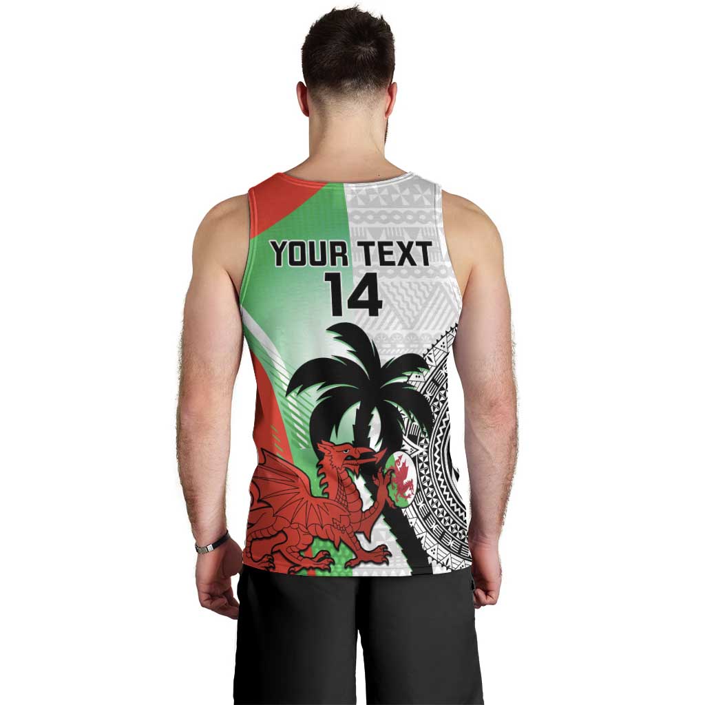 Custom Fiji And Wales Rugby Men Tank Top Fijian Tapa Welsh Mascots Dynamic Version - Vibe Hoodie Shop
