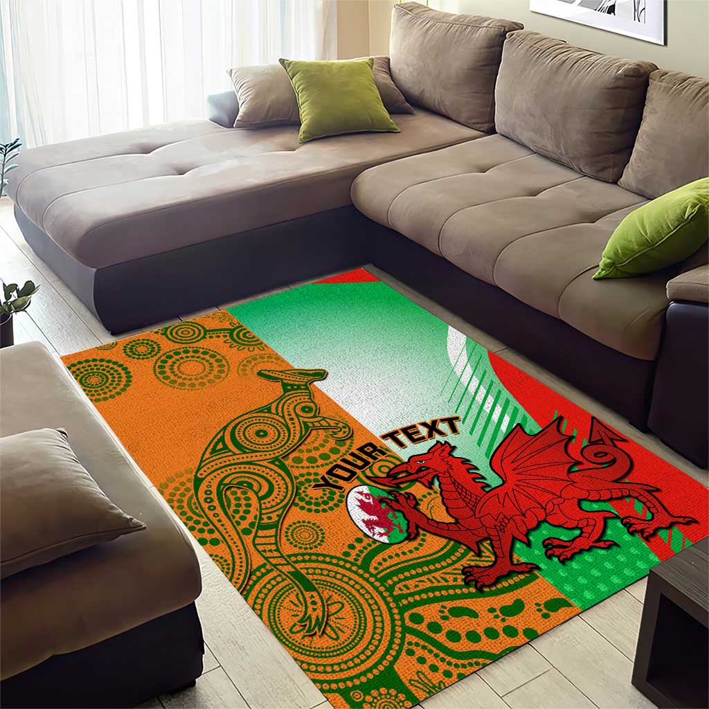 Custom Australia And Wales Rugby Area Rug Wallabies Welsh Mascots Dynamic Version - Vibe Hoodie Shop