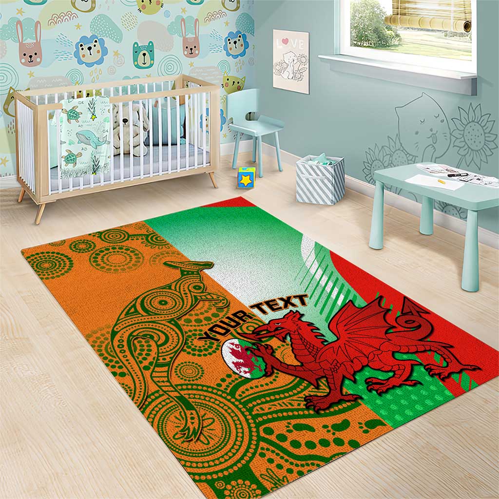 Custom Australia And Wales Rugby Area Rug Wallabies Welsh Mascots Dynamic Version - Vibe Hoodie Shop