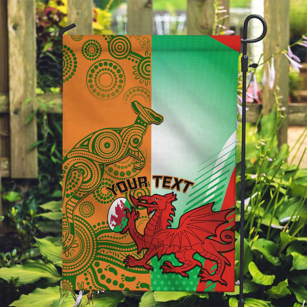 Custom Australia And Wales Rugby Garden Flag Wallabies Welsh Mascots Dynamic Version - Vibe Hoodie Shop