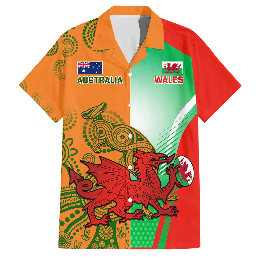 Custom Australia And Wales Rugby Hawaiian Shirt Wallabies Welsh Mascots Dynamic Version - Vibe Hoodie Shop