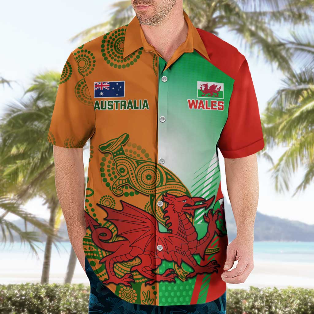 Custom Australia And Wales Rugby Hawaiian Shirt Wallabies Welsh Mascots Dynamic Version - Vibe Hoodie Shop