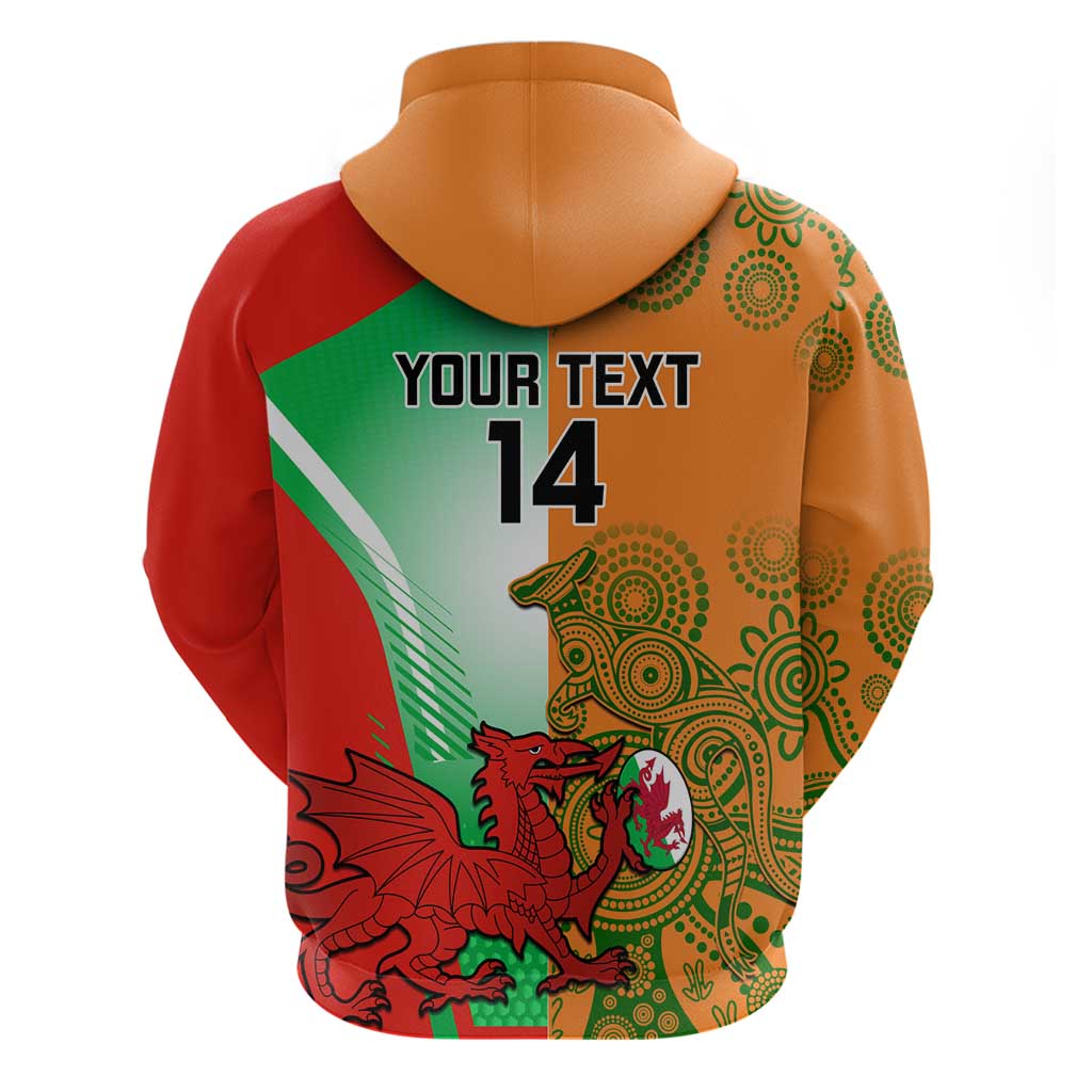 Custom Australia And Wales Rugby Hoodie Wallabies Welsh Mascots Dynamic Version - Vibe Hoodie Shop