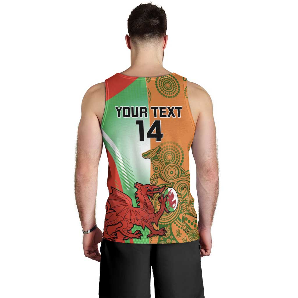 Custom Australia And Wales Rugby Men Tank Top Wallabies Welsh Mascots Dynamic Version - Vibe Hoodie Shop