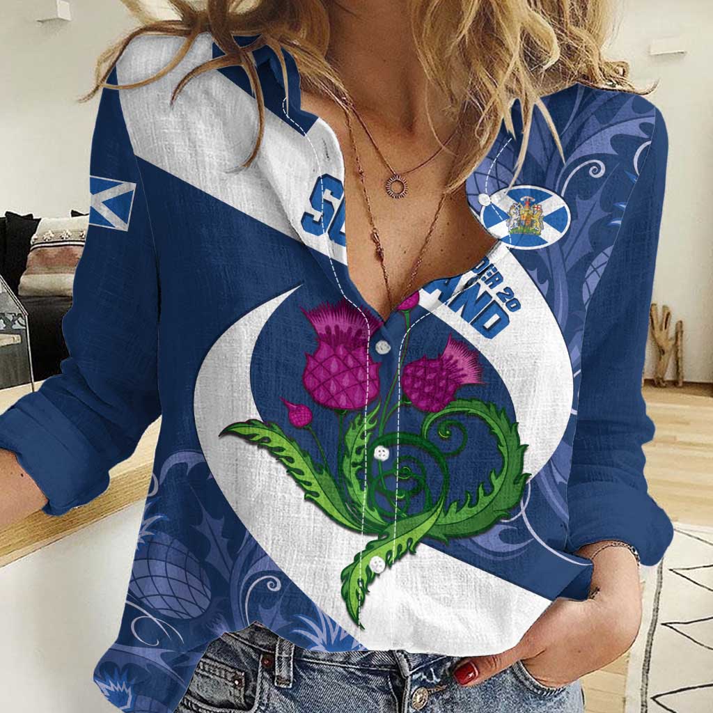 Custom Scotland Rugby Women Casual Shirt 2024 Go Champions Scottish Thistles - Vibe Hoodie Shop