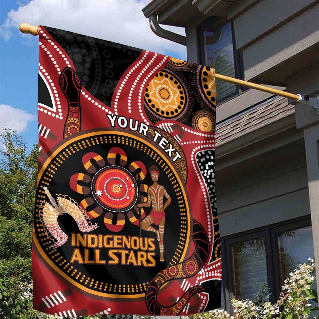 Custom Australia Indigenous Rugby Garden Flag 2024 Aboriginal All Stars - Vibe Hoodie Shop