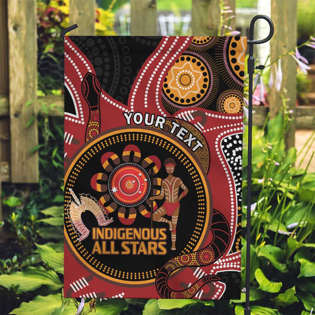 Custom Australia Indigenous Rugby Garden Flag 2024 Aboriginal All Stars - Vibe Hoodie Shop