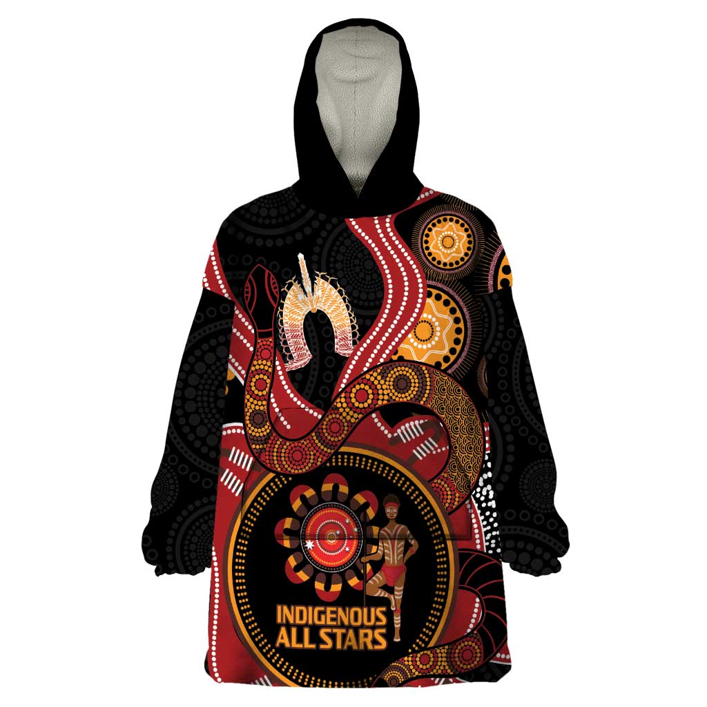 Custom Australia Indigenous Rugby Wearable Blanket Hoodie 2024 Aboriginal All Stars - Vibe Hoodie Shop