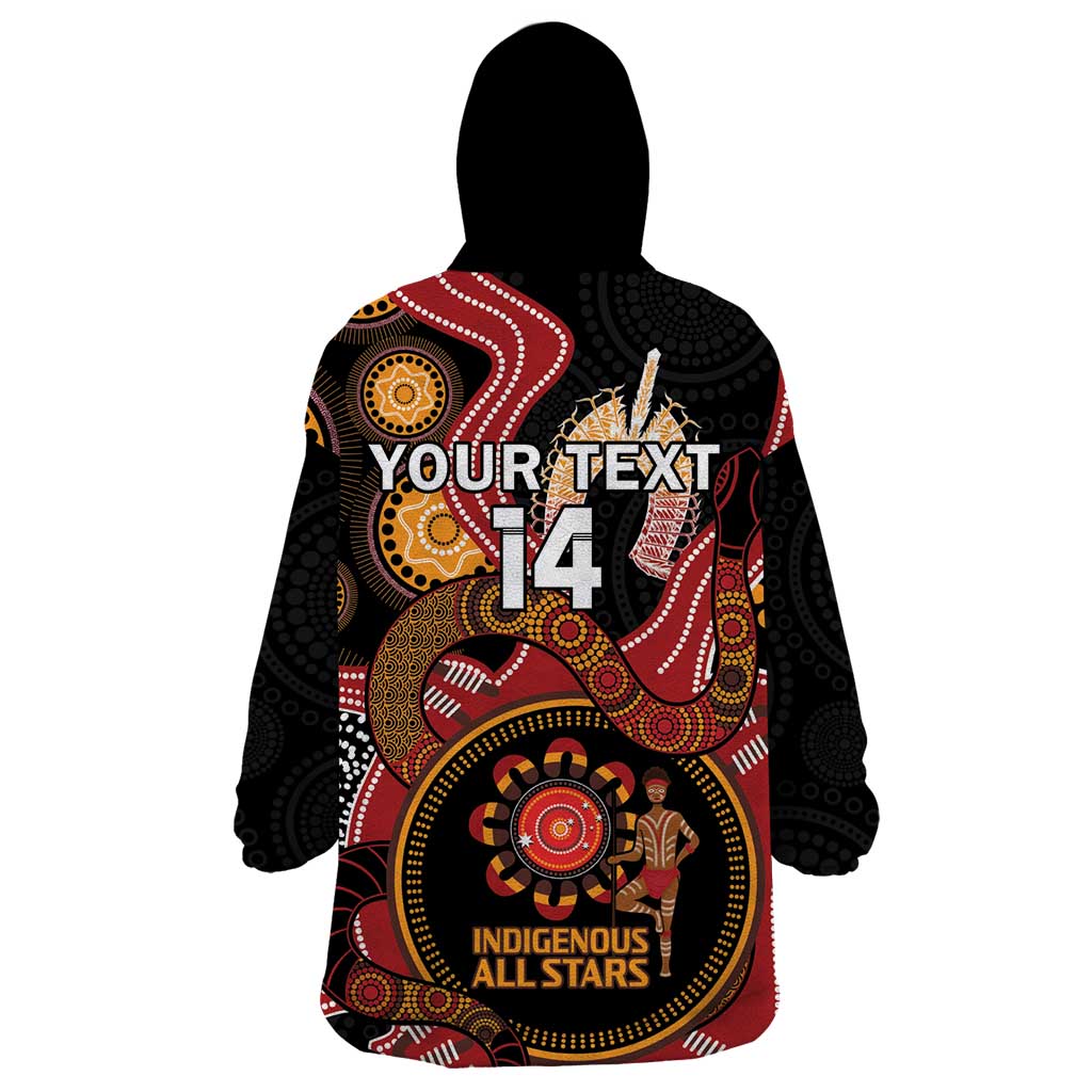 Custom Australia Indigenous Rugby Wearable Blanket Hoodie 2024 Aboriginal All Stars - Vibe Hoodie Shop